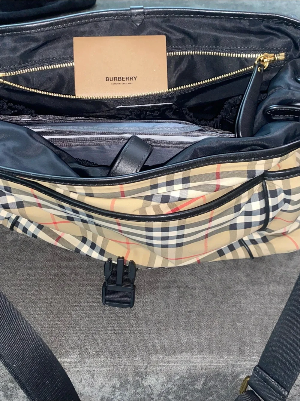 Authentic Burberry Check Diaper Bag